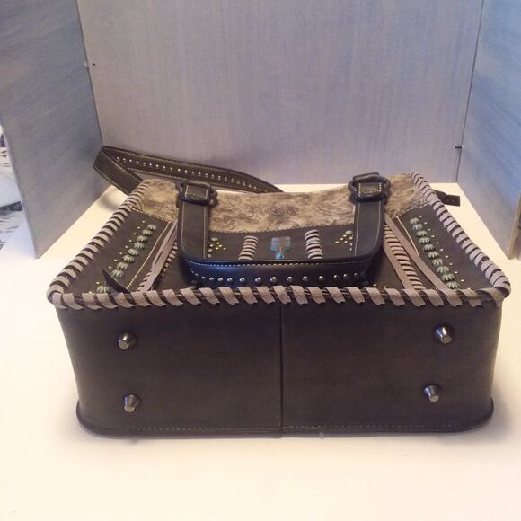 Montana West Black and Gray Shoulder Bag - Picture 10 of 15